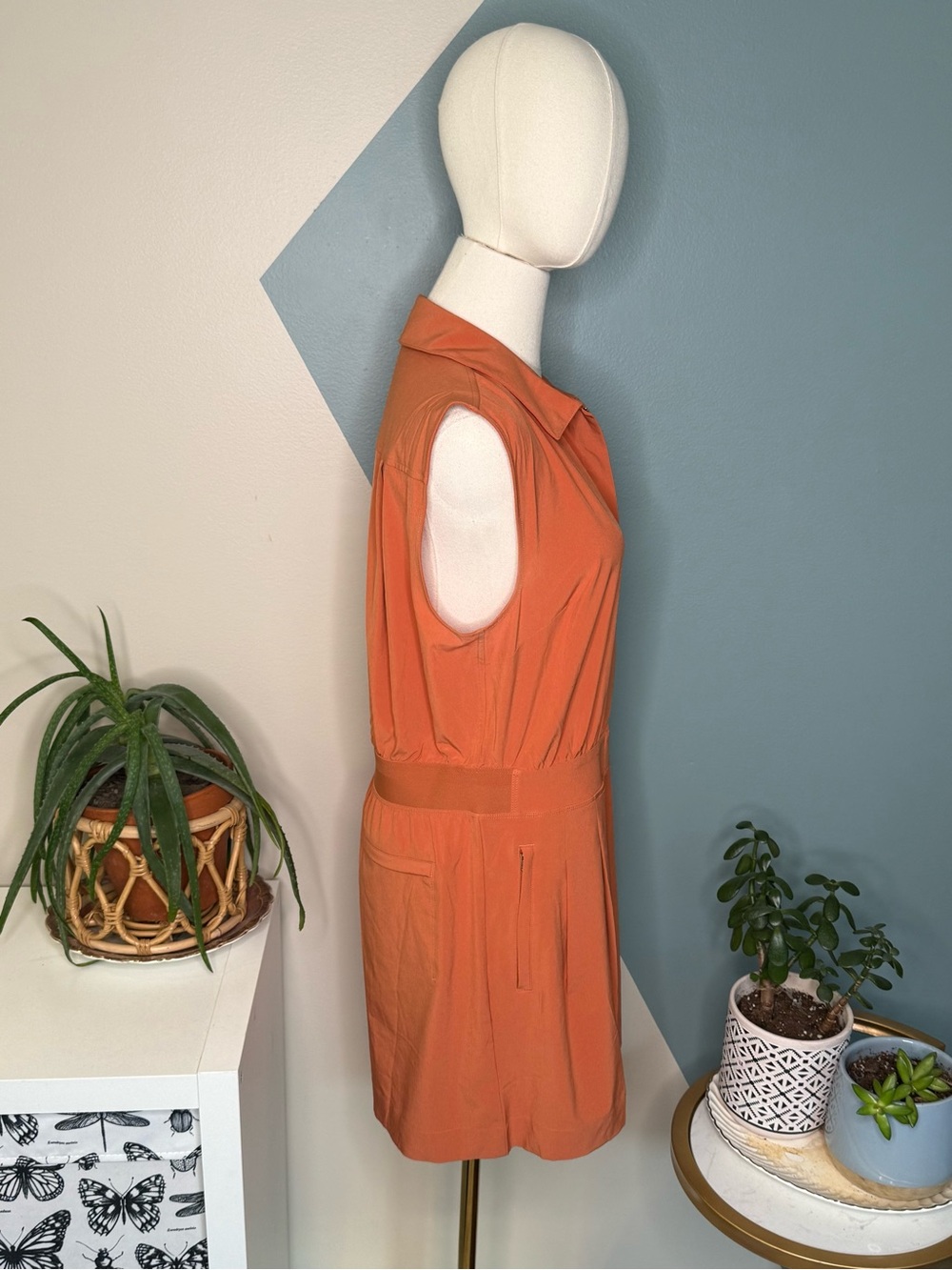 Athleta Terracotta Zip Front Romper Golf Travel Tennis Size 10 - Picture 6 of 15